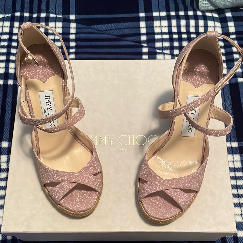 *SOLD* Jimmy Choo Pink Strappy Sandals with Ankle Strap